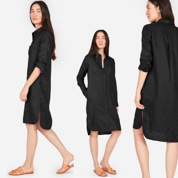 Everlane Dresses & Skirts - Everlane Black Dress Linen Sz 10